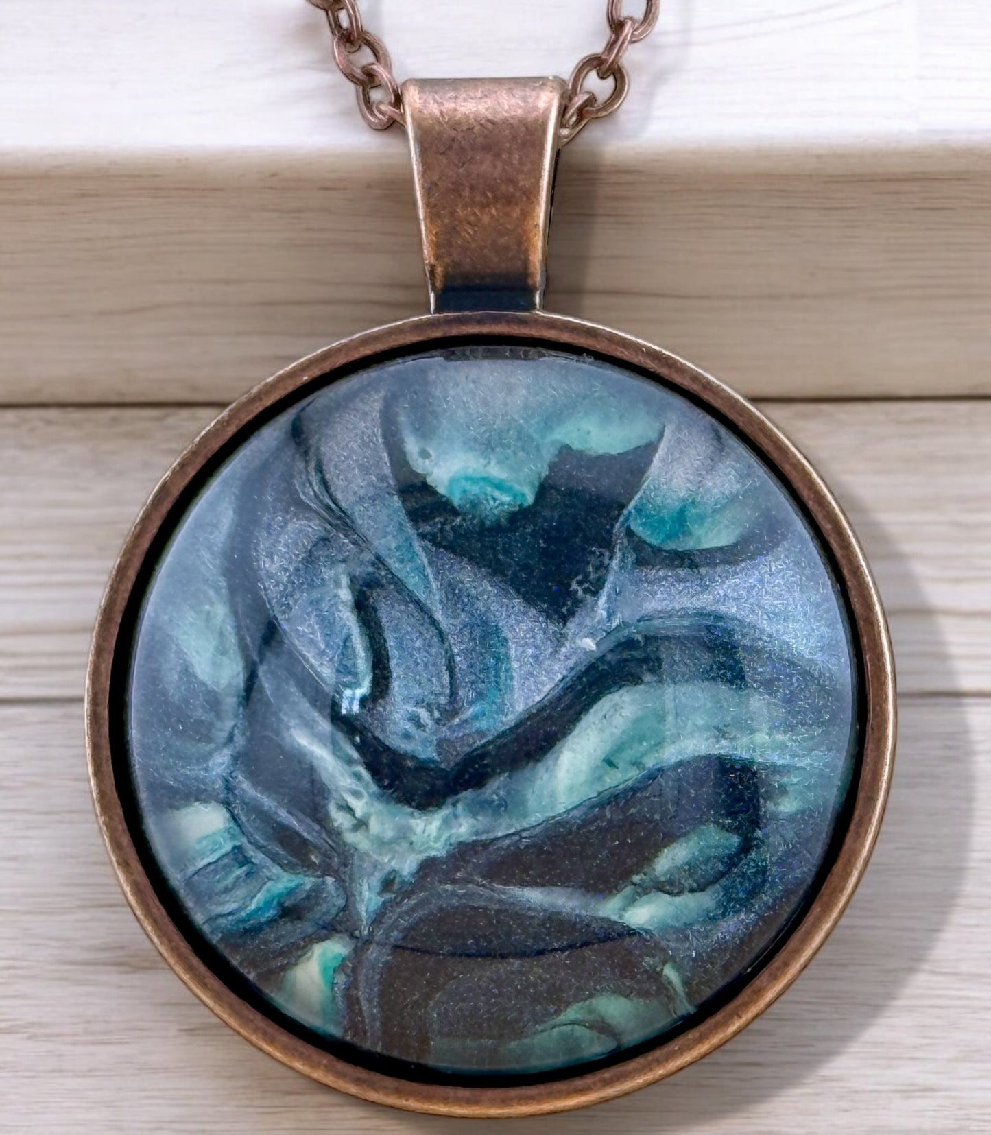 Galaxy Necklace 1 - Round Antique Pendant and Chain